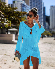 Beach Goddess Vibes: Swimsuit Cover-up and Beach Dress Blue Beachwear Australia