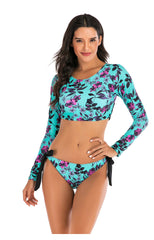 AquaFlex-Quick Drying Split Swimsuit Blue Beachwear Australia