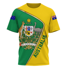Aussie Vibes: Men's 3D Flag Print O-Neck Tee – Wear Your Patriotism in Style! N1T2023ADLY066 Beachwear Australia