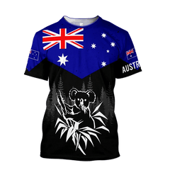 Aussie Vibes: Men's 3D Flag Print O-Neck Tee – Wear Your Patriotism in Style! N1T2023ADLY003 Beachwear Australia