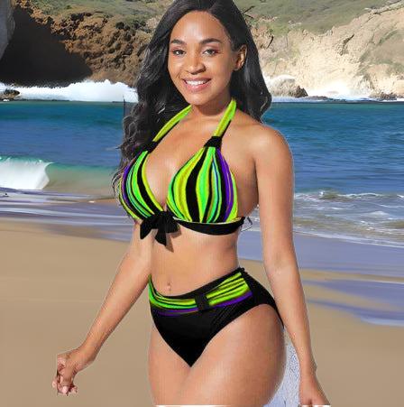 Bowtiful Striped 2-Piece Bikini Delight Red Beachwear Australia