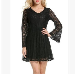 Summer Elegance V-Neck Lace Dress black Beachwear Australia