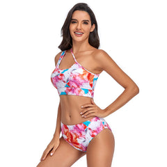 Tummy Control Swimwear Set in Technicolor Pink Beachwear Australia