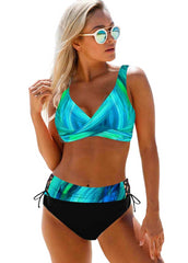 Vibrant Spectrum Rainbow Striped Multicolor Bikini Lake blue gradient Beachwear Australia