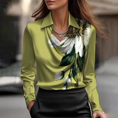 Draped Collar Blouse