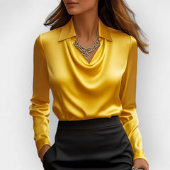 Draped Collar Blouse