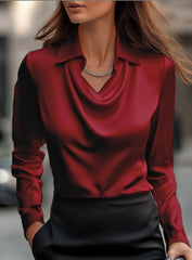 Draped Collar Blouse