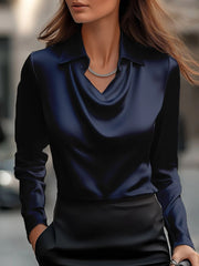 Draped Collar Blouse