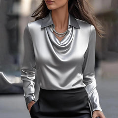 Draped Collar Blouse