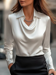 Draped Collar Blouse