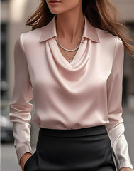Draped Collar Blouse