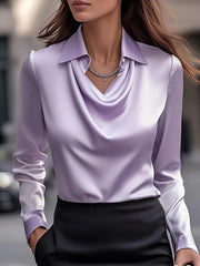 Draped Collar Blouse