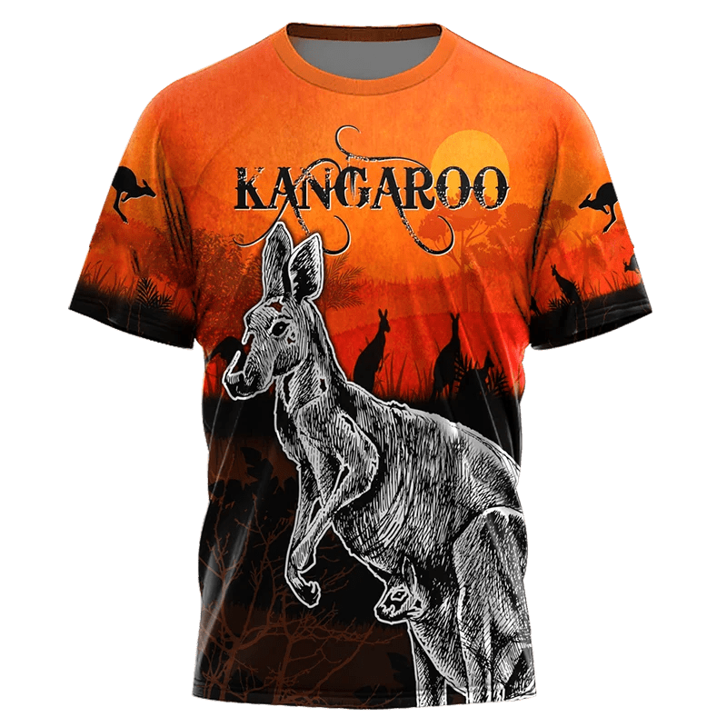 Aussie Vibes: Men's 3D Flag Print O-Neck Tee – Wear Your Patriotism in Style! N1T2023ADLY048 Beachwear Australia