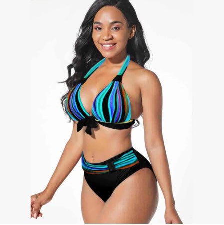 Bowtiful Striped 2-Piece Bikini Delight Blue Beachwear Australia