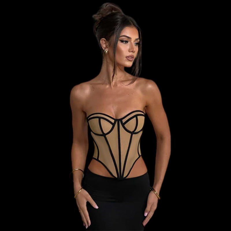 Strapless Corset Top for Women Black Beachwear Australia