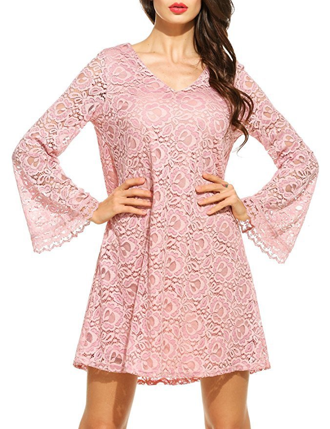 Summer Elegance V-Neck Lace Dress Claret Beachwear Australia