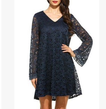 Summer Elegance V-Neck Lace Dress dark blue Beachwear Australia