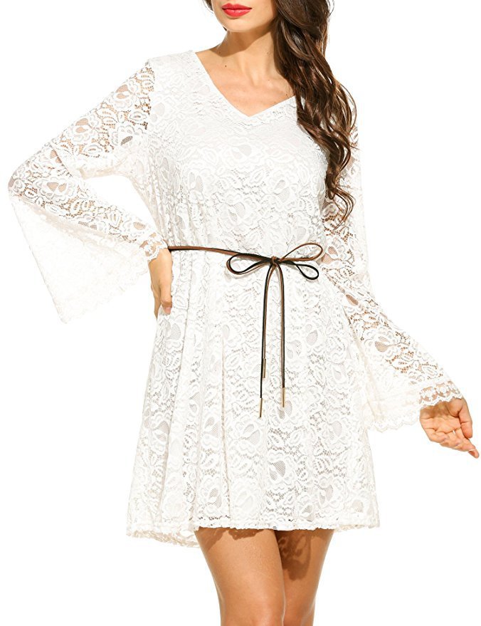 Summer Elegance V-Neck Lace Dress Claret Beachwear Australia