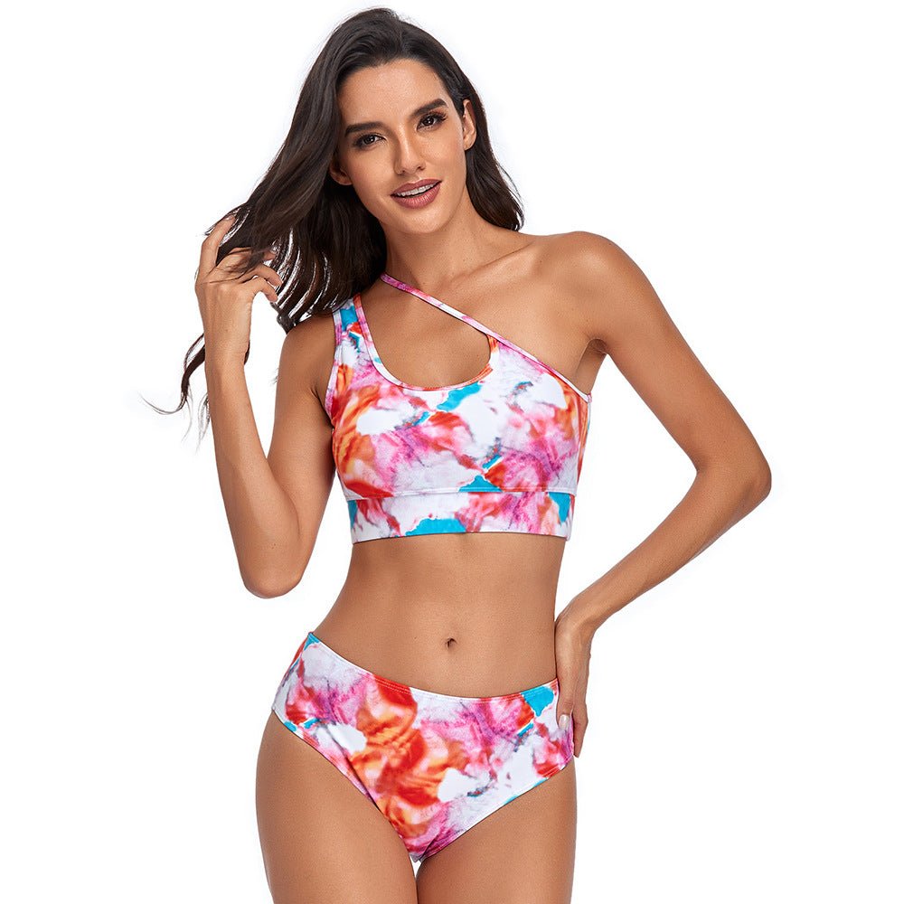 Tummy Control Swimwear Set in Technicolor Red Beachwear Australia