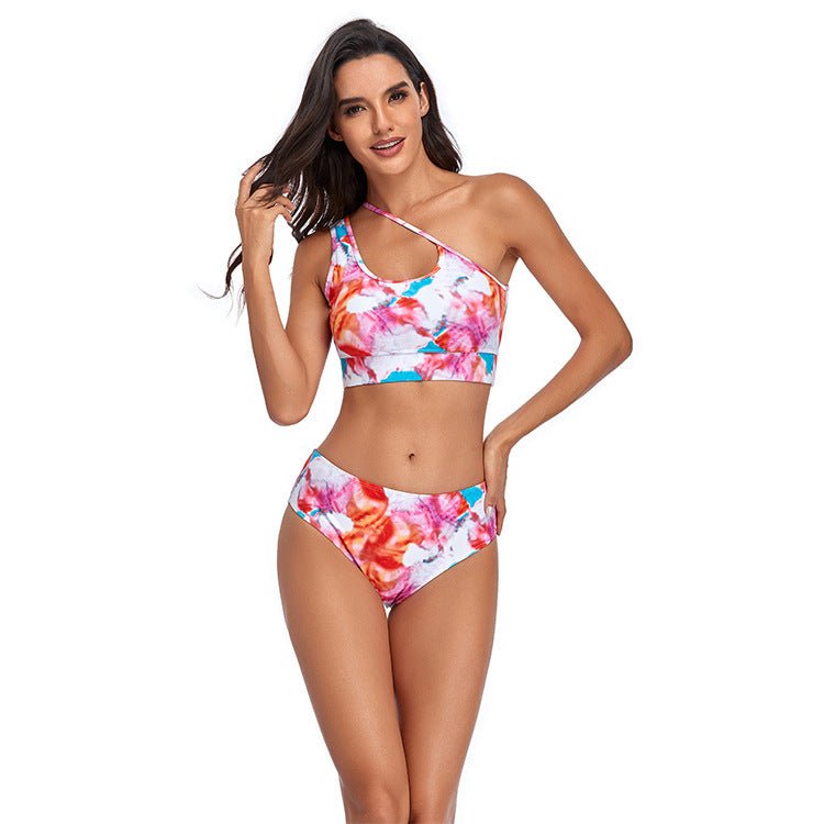 Tummy Control Swimwear Set in Technicolor Pink Beachwear Australia
